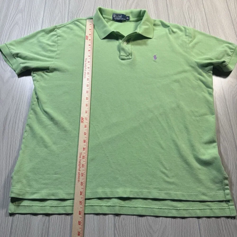 Vintage Polo Ralph Lauren Golf Shirt Mens XL Lime Green Pony Logo Preppy Classic